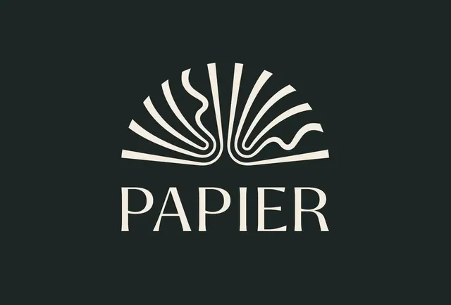 Papier logo, luxury, minimal, light
