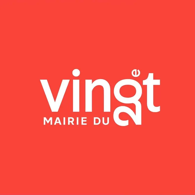 Paris 20th logo, geometric, minimal, light