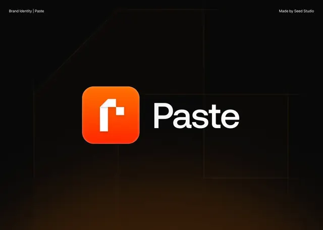 Paste logo, geometric, minimal, warm