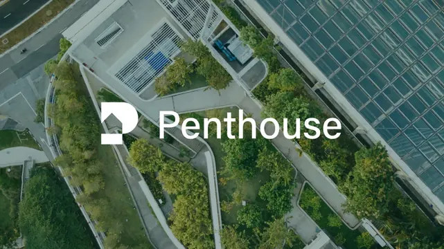 Penthouse logo, minimal, geometric, light