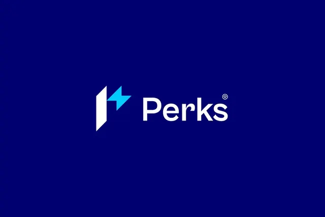 Perks logo, geometric, minimal, light