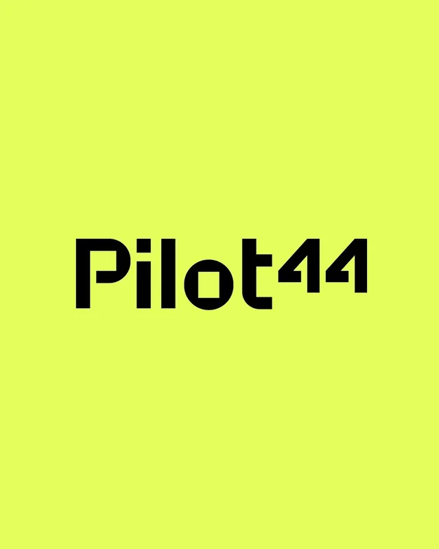 Pilot44 logo, geometric, dark