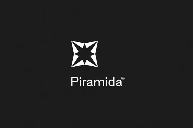 Piramida logo, geometric, minimal, light