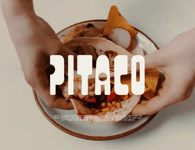 Pitaco logo, geometric, minimal, light