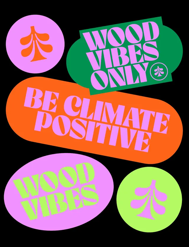 Planted die-cut slogan sticker set, retro, playful, vibrant