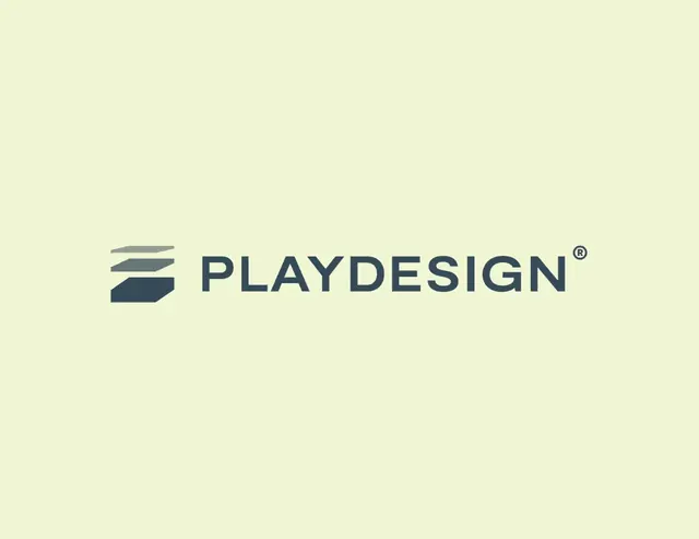 Playdesign logo, geometric, minimal, cool