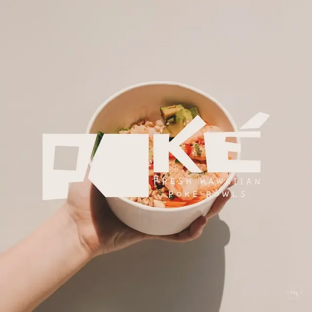 Poké logo, geometric, minimal, light