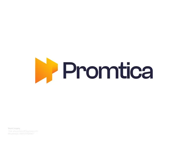 Promtica logo, geometric, gradient-heavy, warm