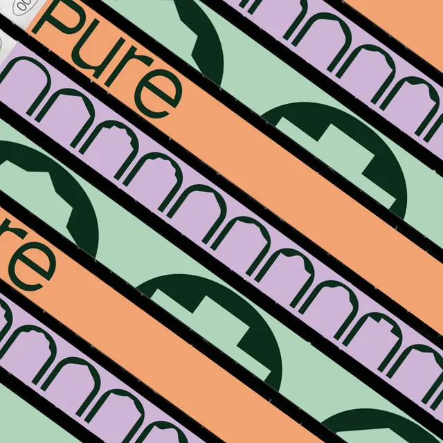 Pure printed strips stacked on the diagonal, geometric, abstract, pastel