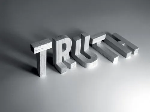 3D Wordmark 'TRUST, 3d-render, minimal, monochrome