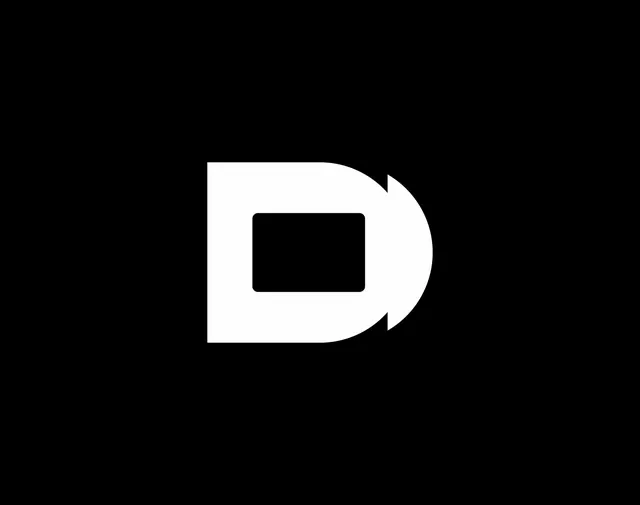 Geometric D Logo, minimal, geometric, high-contrast