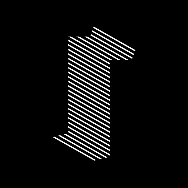 Striped Geometric Monogram, minimal, geometric, monochrome
