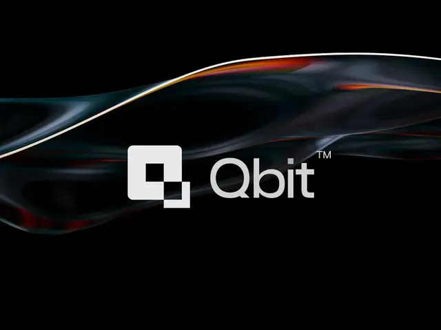 Qbit logo, geometric, minimal, light