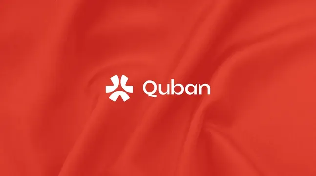 Quban logo, geometric, minimal, light