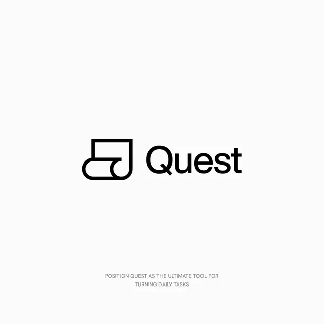 Quest logo, geometric, minimal, dark
