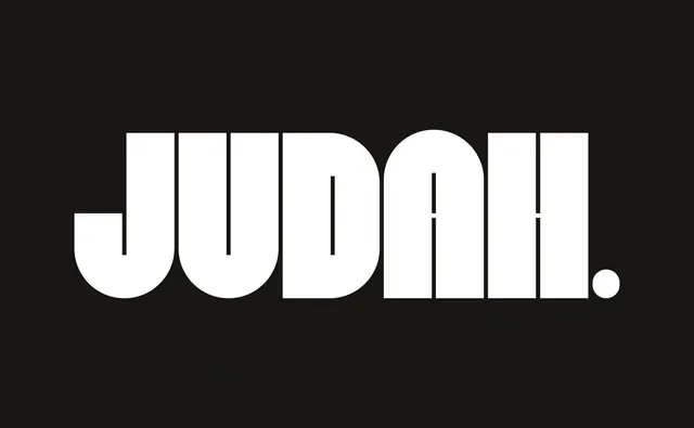 Judah wordmark logotype, minimal, monochrome, monochrome
