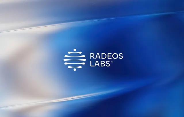 Radeos Labs logo, geometric, minimal, light