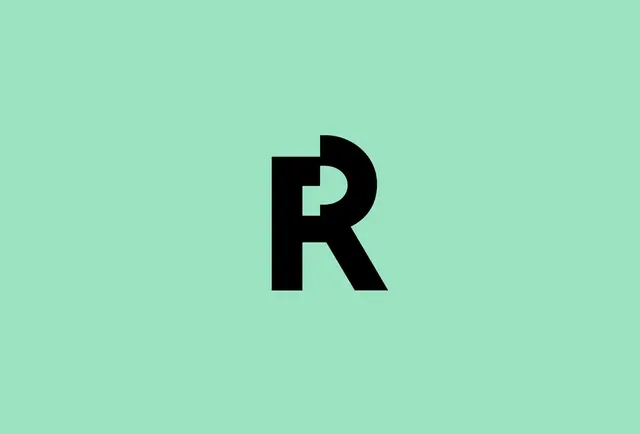 Reaktor logo, geometric, minimal, dark