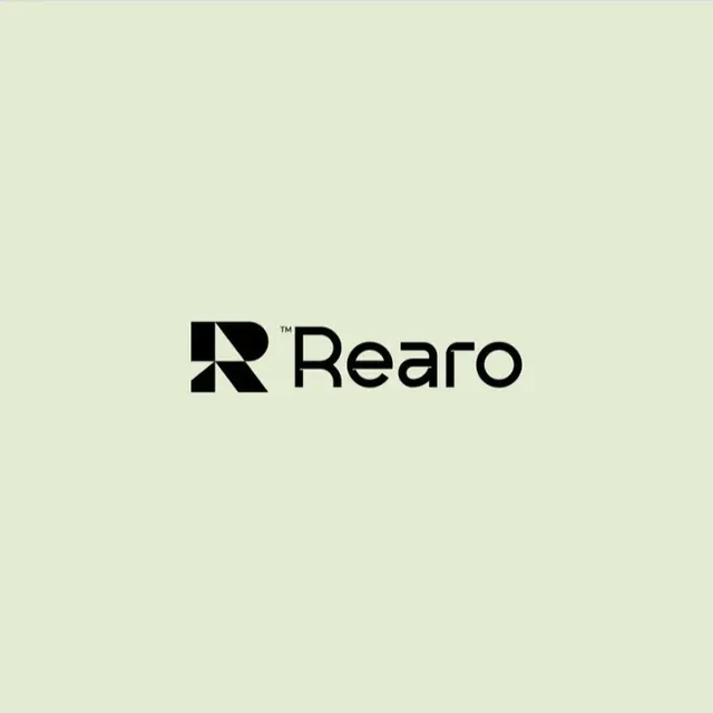 Rearo logo, geometric, minimal, dark