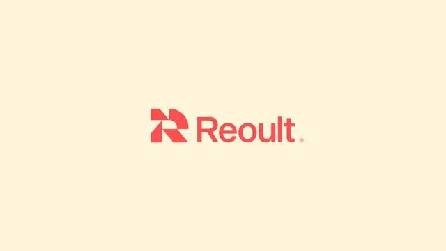 Reoult logo, geometric, minimal, warm