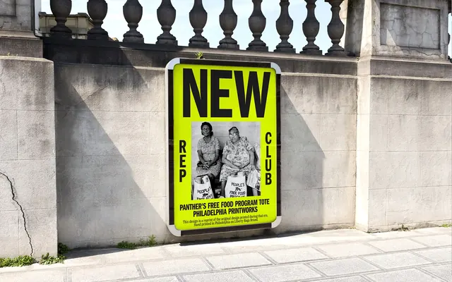 Reparations Club NEW street poster, brutalist, typographic, neon