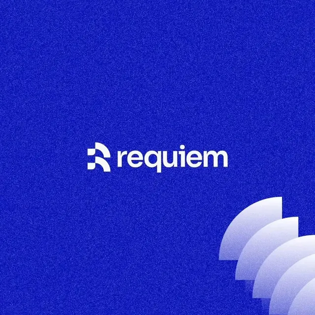 Requiem logo, geometric, minimal, light