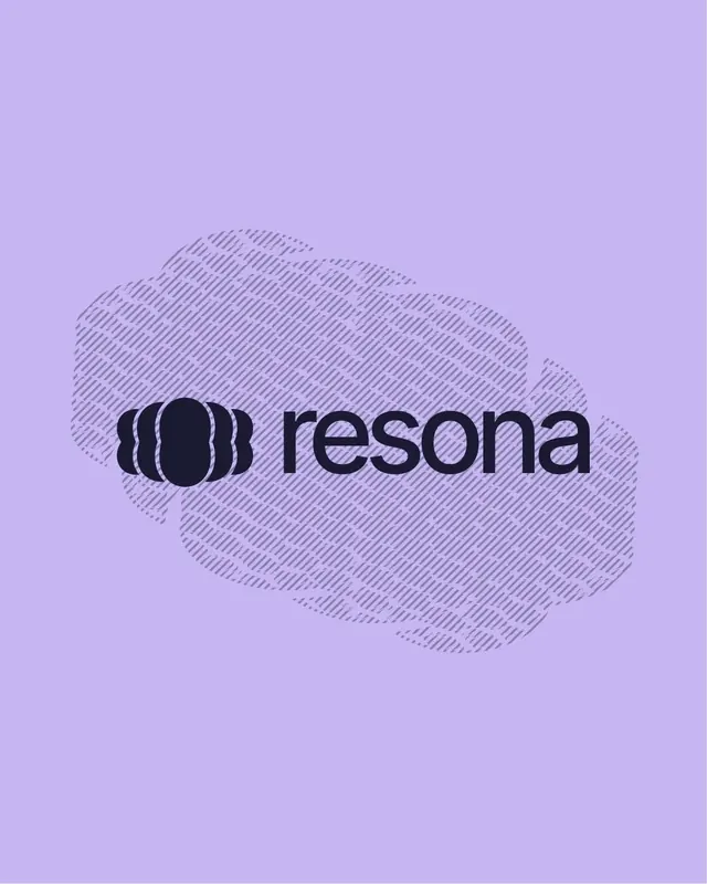 Resona logo, geometric, minimal, dark