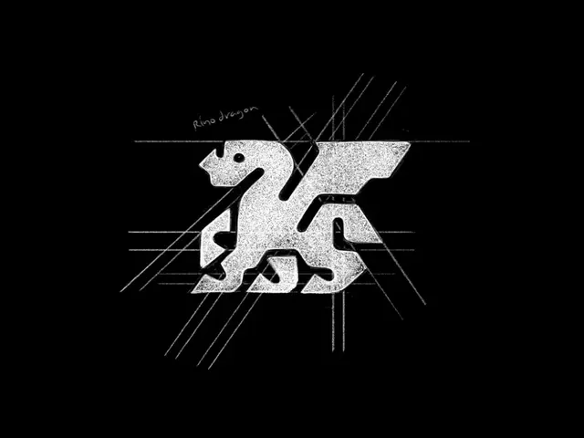 Rinodragon logo, geometric, minimal, light