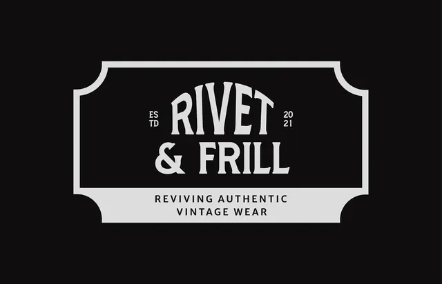 Rivet & Frill logo, minimal, light