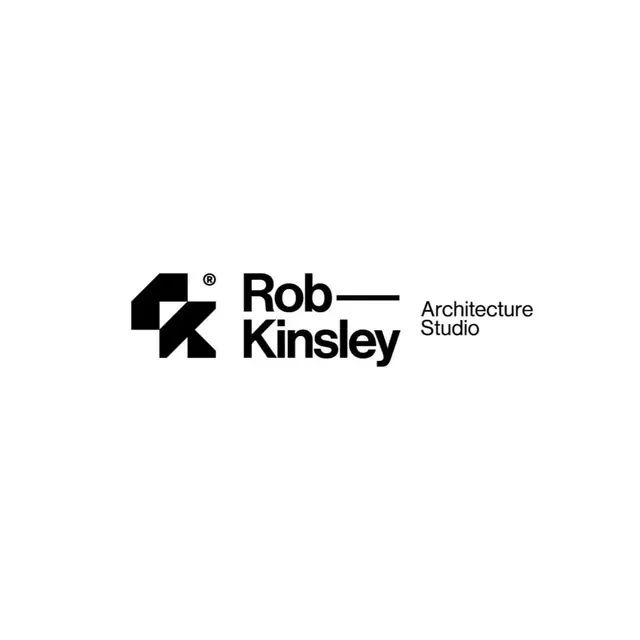 Rob Kinsley logo, geometric, minimal, dark
