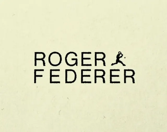 Roger Federer logo, minimal, geometric, dark