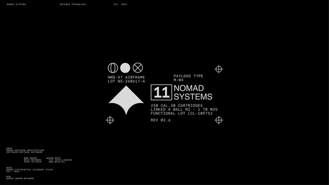 Nomad Systems Label design, geometric, minimal, dark