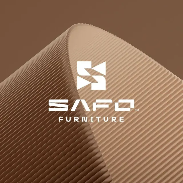 Safo Furniture logo, geometric, minimal, light