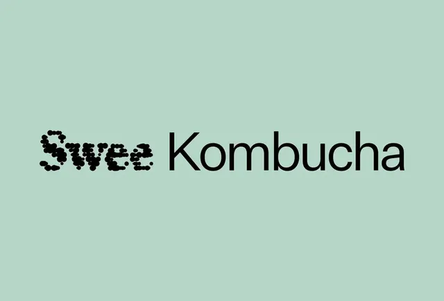 Scee Kombucha logo, geometric, minimal, dark