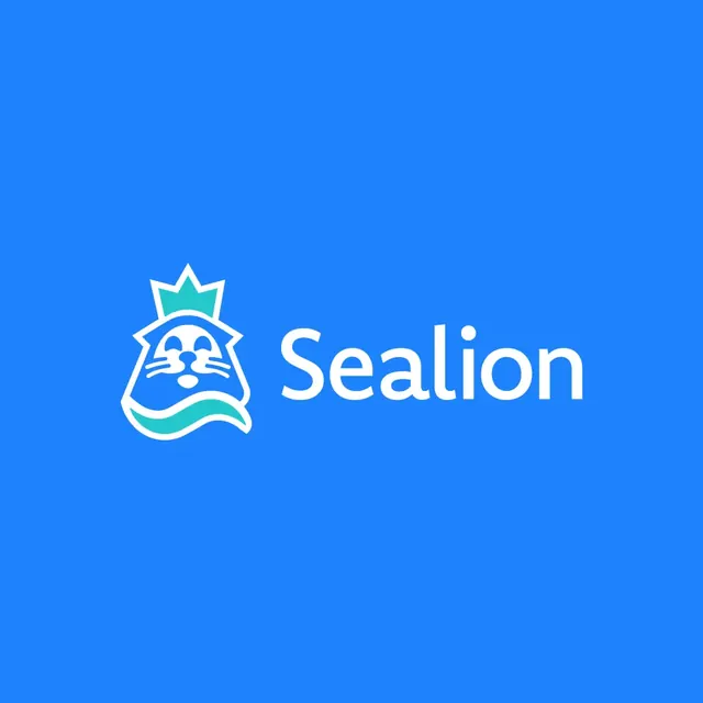 Sealion logo, geometric, minimal, light