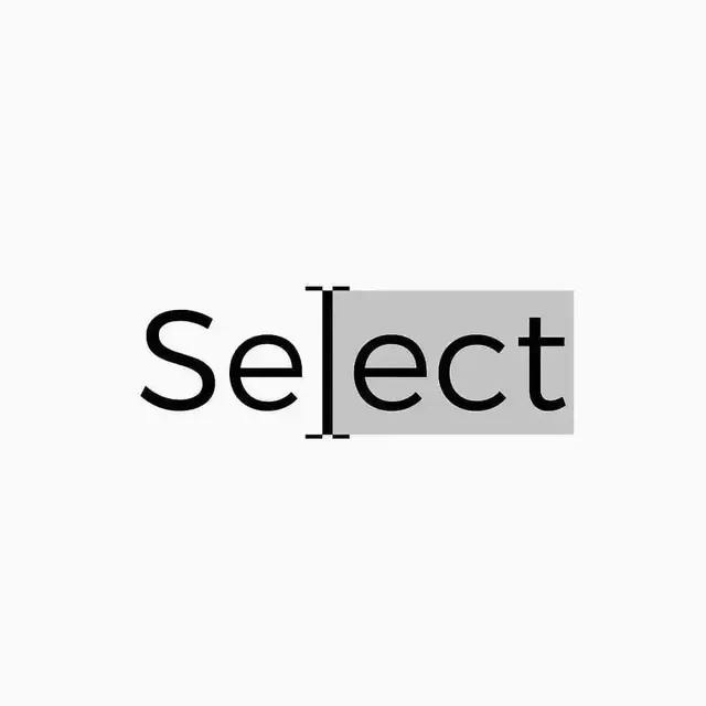 Select logo, minimal, geometric, dark