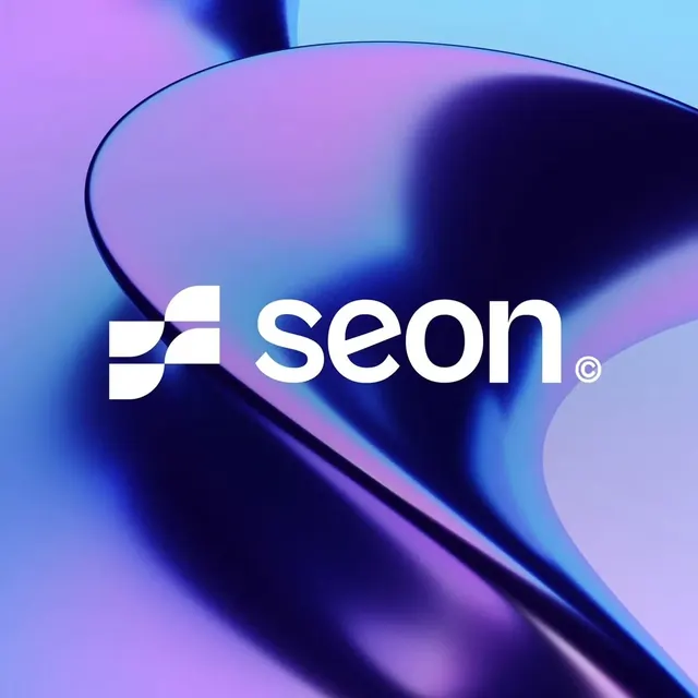Seon logo, geometric, minimal, light