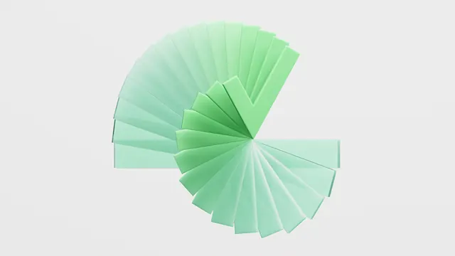 ShareFile green pleated spiral brand render, 3d-render, abstract, light
