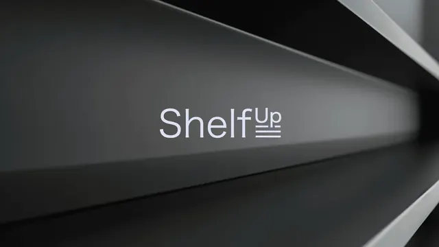 ShelfUp logo, minimal, geometric, light
