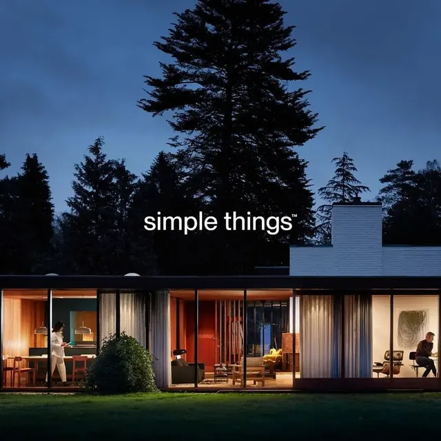 Simple Things logo, minimal, line-art, light