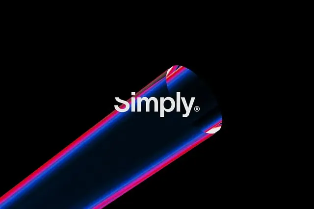 Simply logo, geometric, gradient-heavy, light