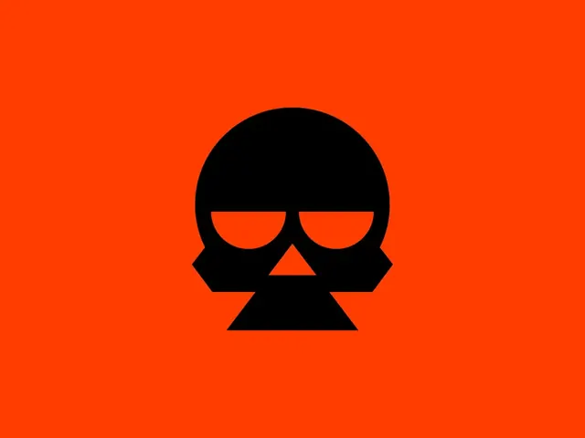 Skull logo, geometric, minimal, dark