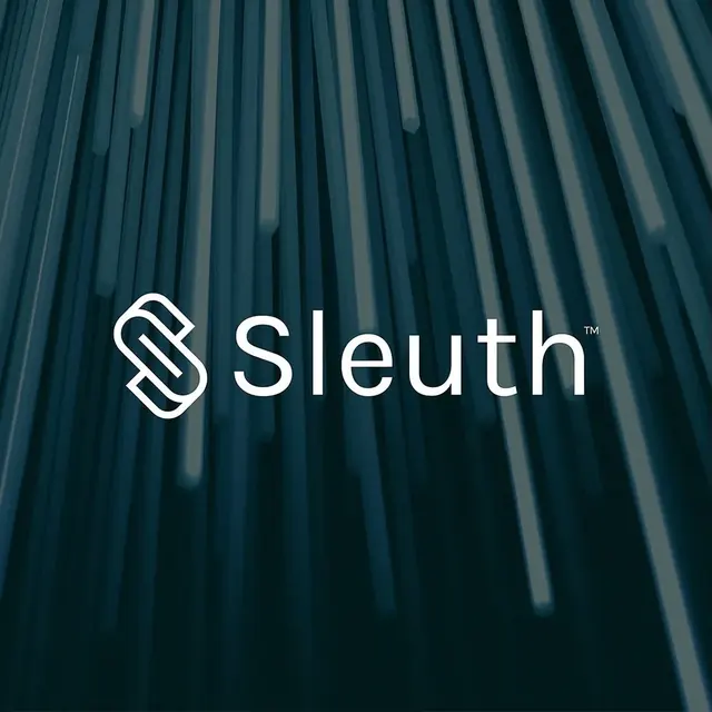 Sleuth logo, geometric, minimal, light