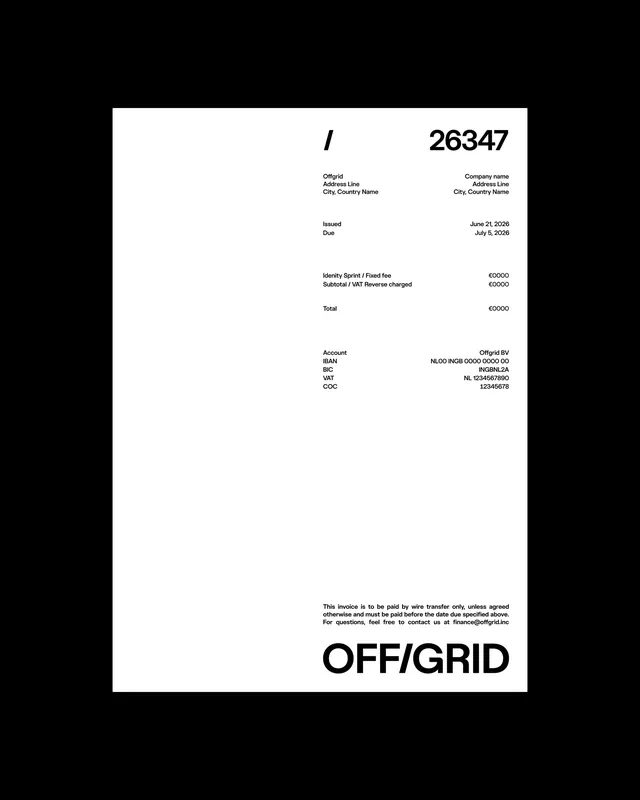 Minimal Invoice Design, minimal, monochrome
