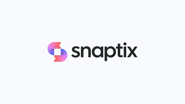 Snaptix logo, gradient-heavy, geometric, dark