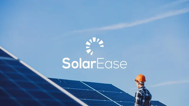 SolarEase logo, geometric, minimal, light