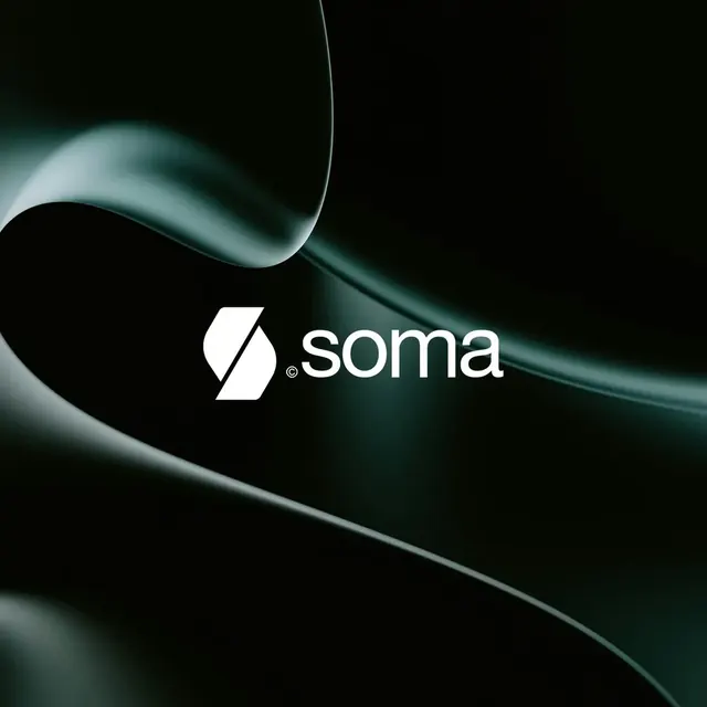 Soma logo, geometric, minimal, light