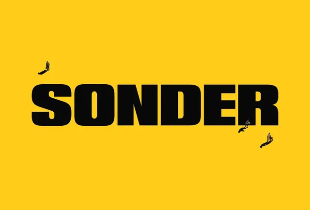 Sonder logo, geometric, playful, dark
