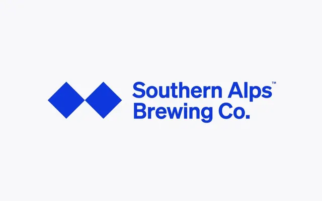 Southern Alps Brewing Co logo, geometric, minimal, cool