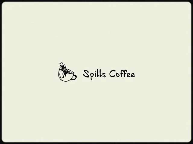 Spills Coffee logo, playful, minimal, dark